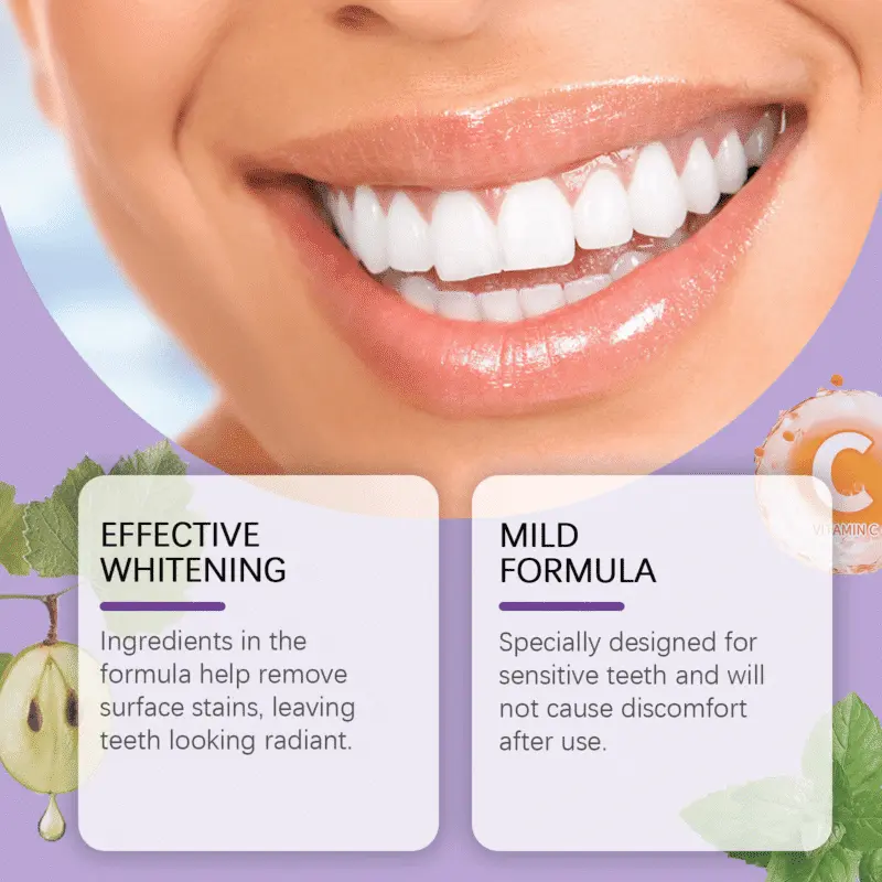 Oralhoe Purple Teeth Whitening Pen gently removes smoke and tea stains for fresh breath and brighter teeth