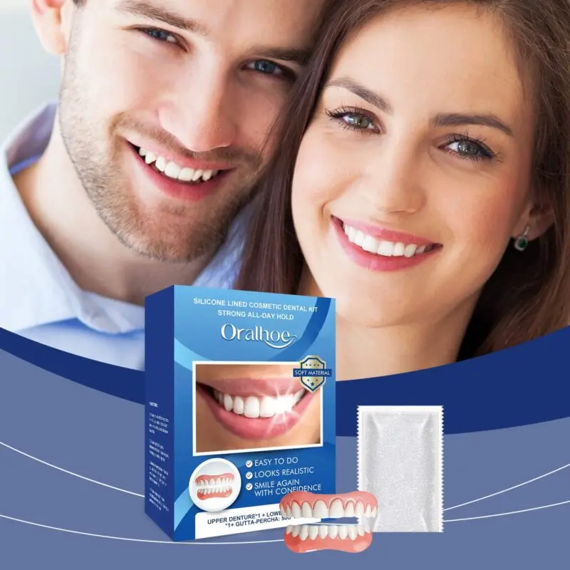Oralhoe Cosmetic Dentures Kit - Smile Enhancement & Comfort Material - Image 2