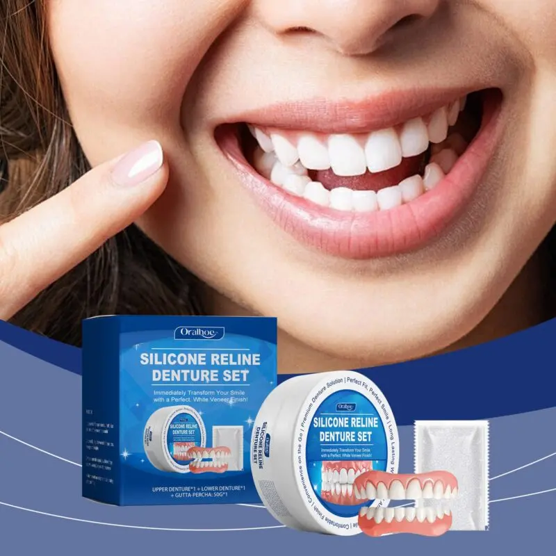 Oralhoe Full Denture Set - Comfortable Complete Denture Kit for Smile Enhancement - Image 2
