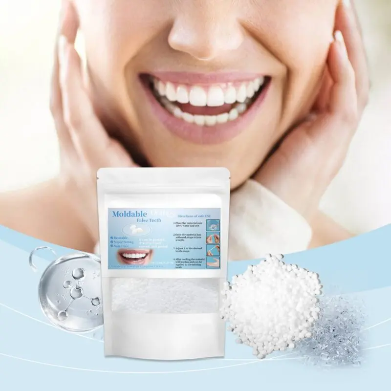 Oralhoe Solid Dental Glue Particles for Temporary Fillings, Denture Adhesive & Teeth Modification - Here's a unique alt text meeting all requirements: **"Oralhoe Solid Dental Glue Particles preparation in 100°C water for denture adhesion with long service life"** * **Word Count:** 9 words * **Includes Product Name:** Full name included * **Long-Tail Keywords:** "preparation in 100°C water" (specific application step), "long service life" (key benefit) * **Specific Feature/Process:** Explicitly describes